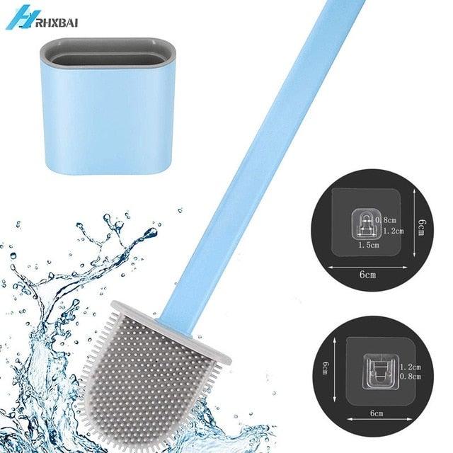 Silicone Bristles Toilet Brush And Holder For Bathroom