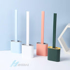 Silicone Bristles Toilet Brush And Holder For Bathroom