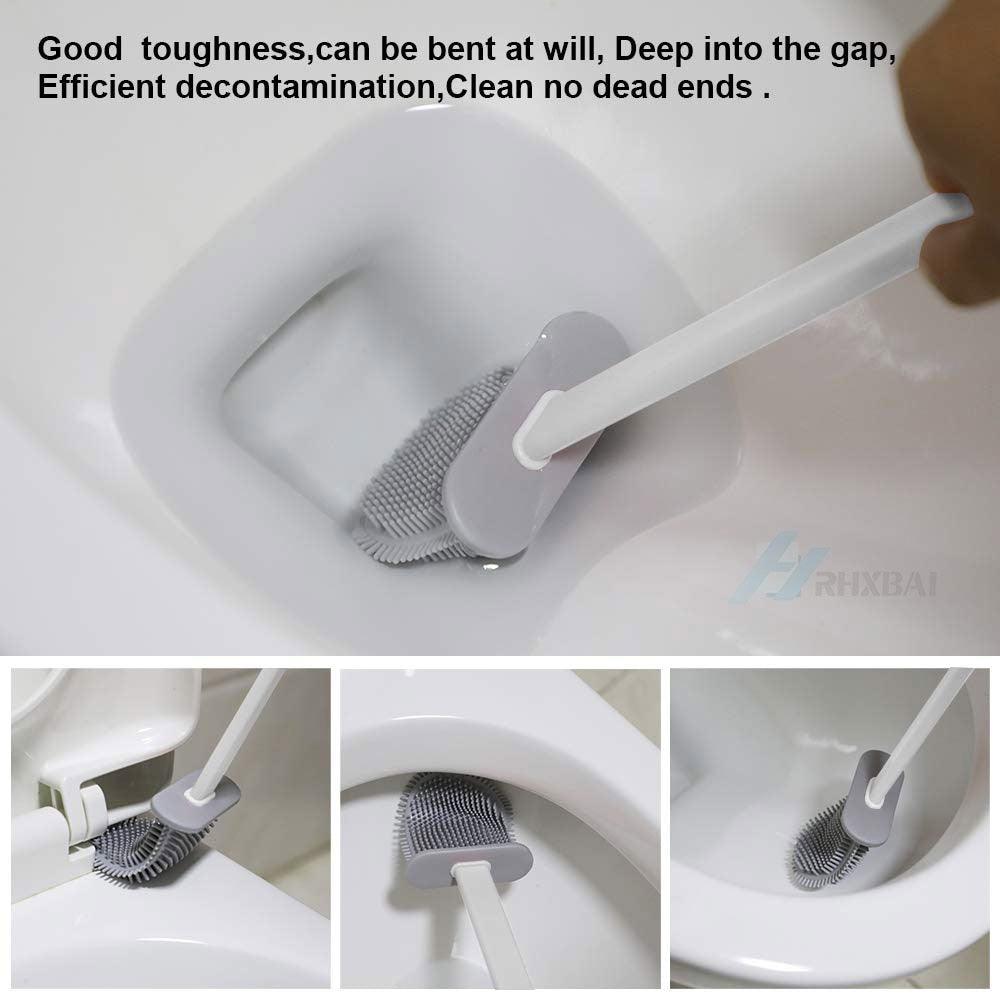 Silicone Bristles Toilet Brush And Holder For Bathroom