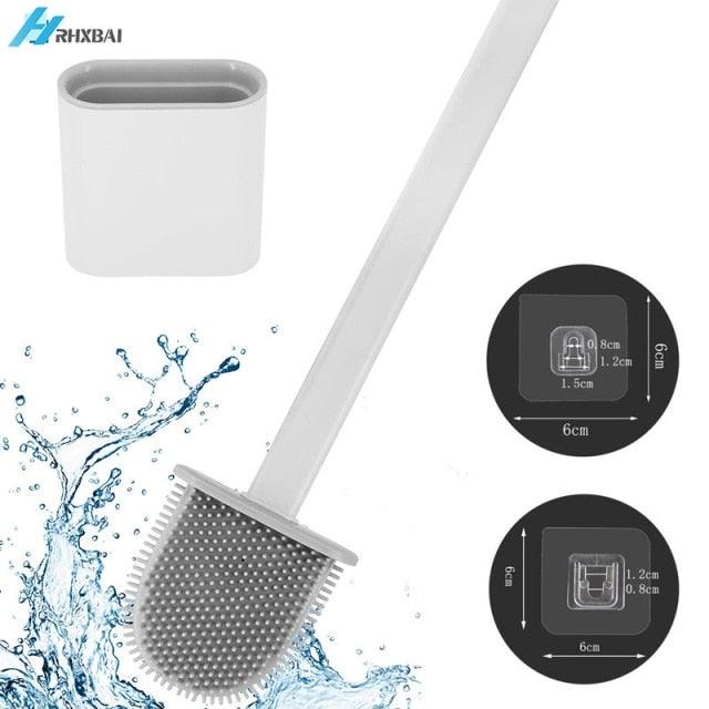 Silicone Bristles Toilet Brush And Holder For Bathroom