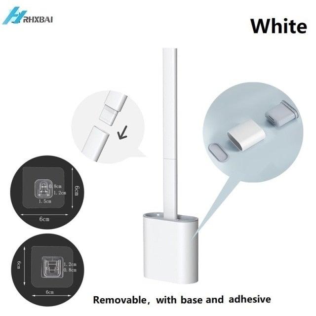 Silicone Bristles Toilet Brush And Holder For Bathroom