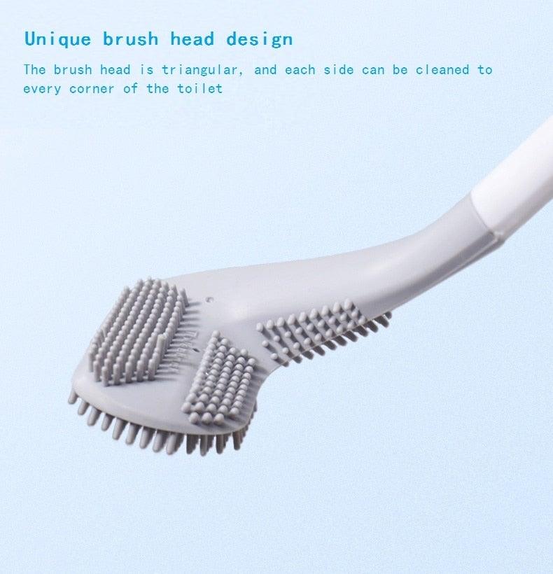 Silicone Bristles Toilet Brush And Holder For Bathroom