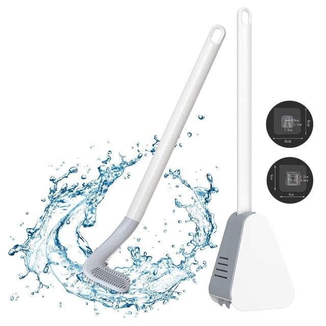 Silicone Bristles Toilet Brush And Holder For Bathroom