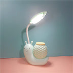Snail Led Table Lamp Cute Pen Holder Desk Light