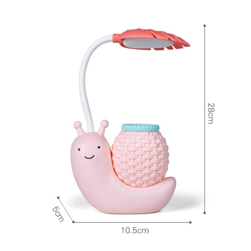Snail Led Table Lamp Cute Pen Holder Desk Light