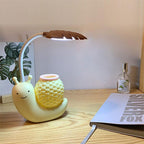 Snail Led Table Lamp Cute Pen Holder Desk Light