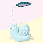 Snail Led Table Lamp Cute Pen Holder Desk Light