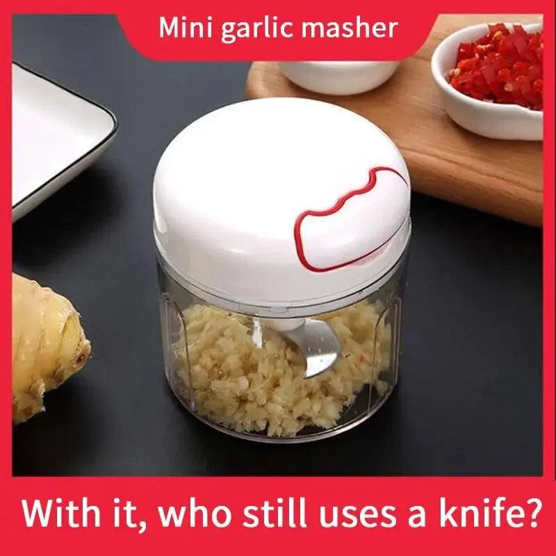 White Mini Multifunctional Kitchen Accessories Vegetable Press Manual Puller